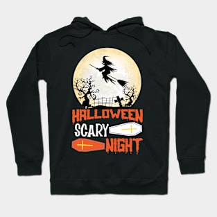 Halloween Scary Night Witch Broom Hoodie